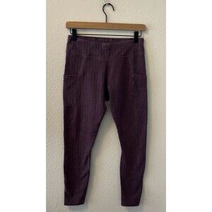 Pact Leggings Women's Small Organic Cotton Blend Purple Ankle Cropped Pockets